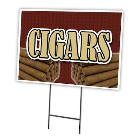 Cigars Yard Sign & Stake Outdoor Plastic Coroplast Window